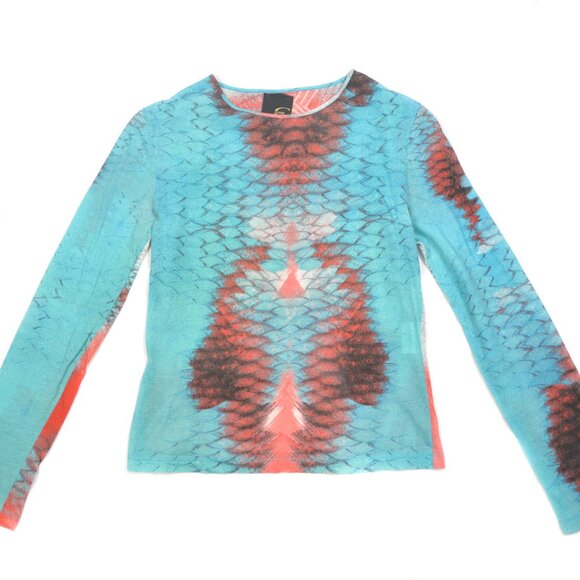 JUST CAVALLI DRAGON SCALE MESH LONGSLEEVE - Picture 1 of 5
